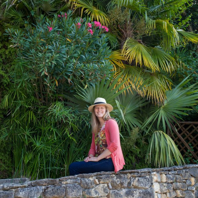 The Gardens of La Roque de Gageac, palms, bamboos, tropical plants